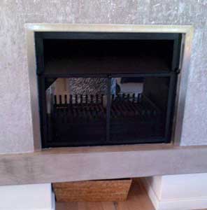 Built-in Fireplace with stainless trim